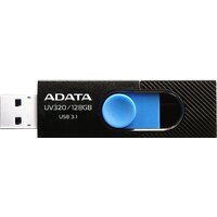 USB Flash ADATA UV320 128GB (черный/голубой) - фото1