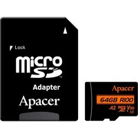 Карта памяти Apacer microSDXC AP64GMCSX10U8-R 64GB (с адаптером) Карта памяти Apacer microSDXC AP64GMCSX10U8-R 64GB (с адаптером)