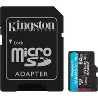 Карта памяти Kingston Canvas Go! microSDXC 64GB SDCG4/64GB (с адаптером) - фото1