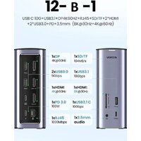 Док-станция Ugreen USB C Triple Display Docking Station 12-in-1 90325 фото-5