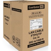 Кабель ExeGate UTP4-C5e-CU-S24-IN-PVC-GY-305-FLUKE UTP - фото1