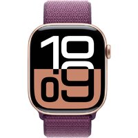 Умные часы Apple Watch Series 10 46 мм (алюминиевый корпус, розовое золото/сливовый, нейлоновый ремешок) - фото2
