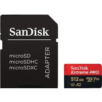 Карта памяти SanDisk Extreme PRO microSDXC SDSQXCD-512G-GN6MA 512GB (с адаптером) - фото1 Карта памяти SanDisk Extreme PRO microSDXC SDSQXCD-512G-GN6MA 512GB (с адаптером) - фото1