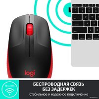 Мышь Logitech M190 (черный/красный) фото-3 Мышь Logitech M190 (черный/красный) фото-3